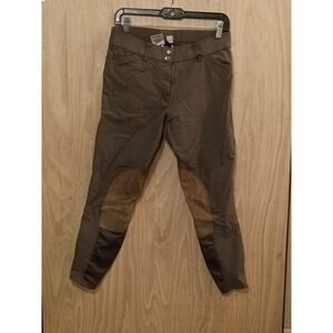 Romfh Full Seat Breeches Equestrian Riding Pants Womens 28R Brown Stretch Chaps